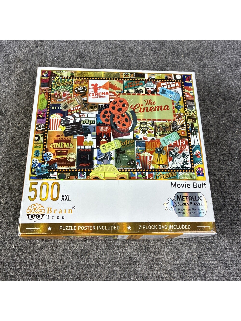 BrainTree Movie Buff Ultra Premium Metallic Puzzle 27.5x19.5 Inch COMPLETE